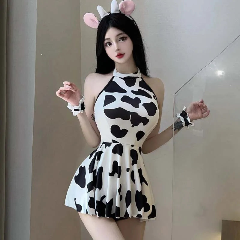 Sharbal™ طقم خادمة البقرة اللطيفة – إغراء أنيمي بأسلوب كيوت وجذاب 🐄✨